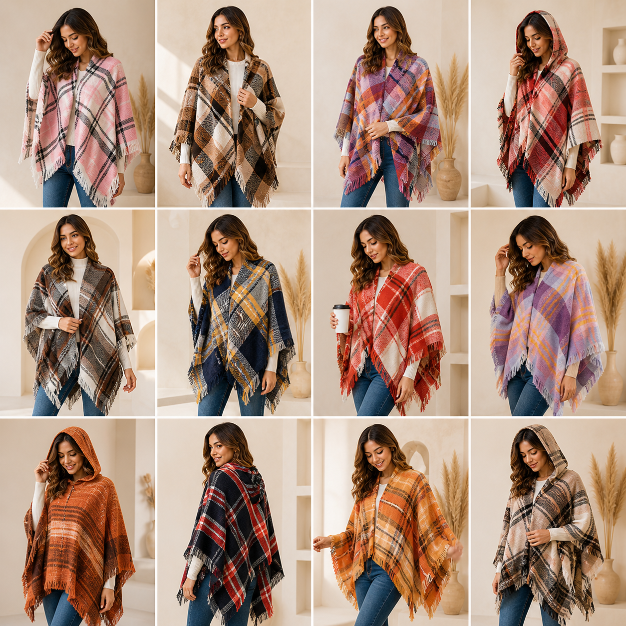 Ruana premium de invierno Andra Del Uruguay, promo 2x1