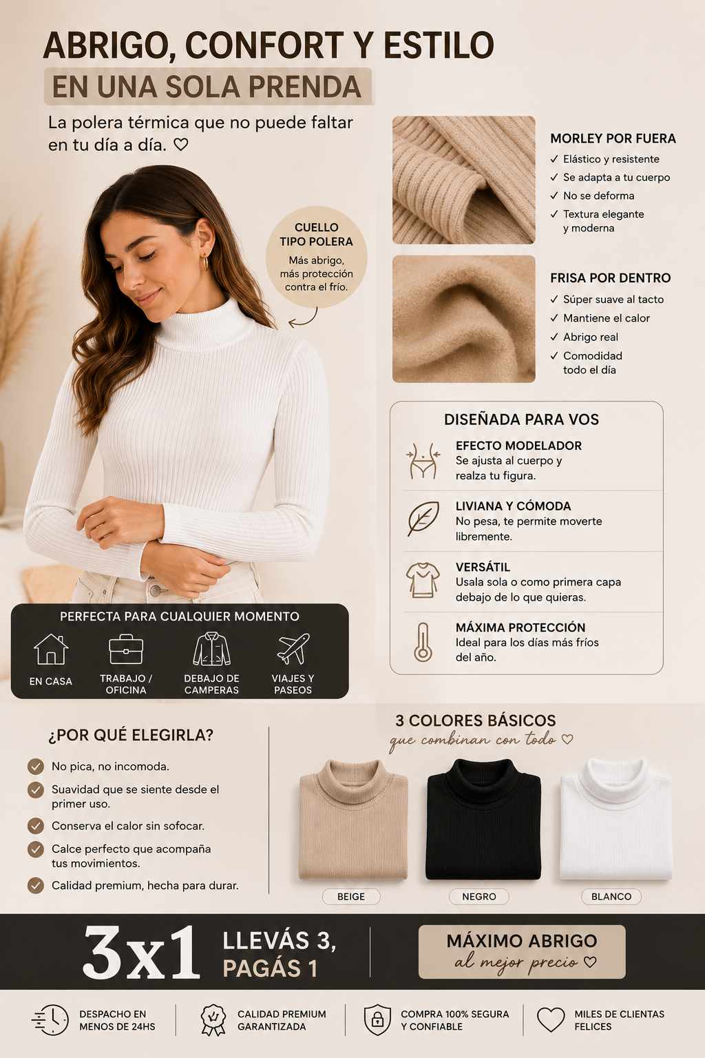 Polera Térmica Modeladora 3x1