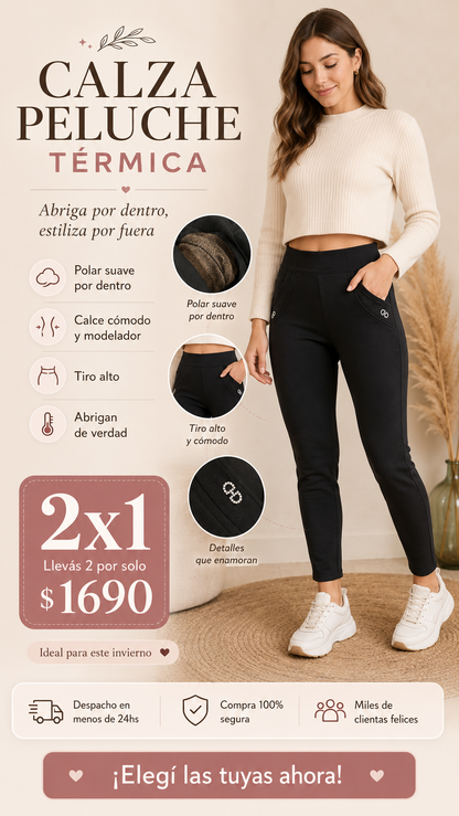 Calza Peluche Térmica Premium 2x1