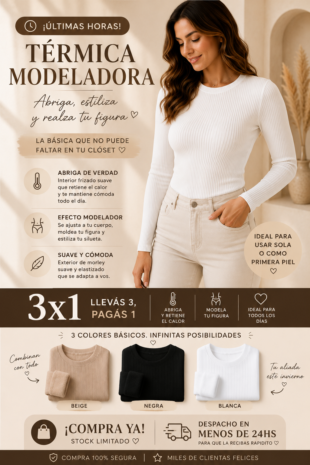 3x1 Térmicas Modeladoras – Moldea y abriga