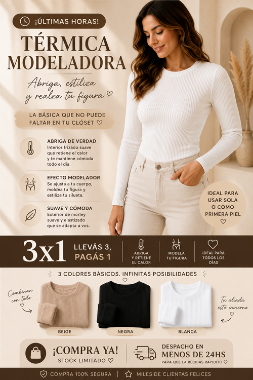 3x1 Térmicas Modeladoras – Moldea y abriga