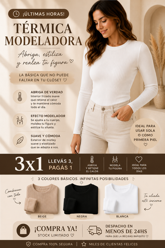 3x1 Térmicas Modeladoras – Moldea y abriga