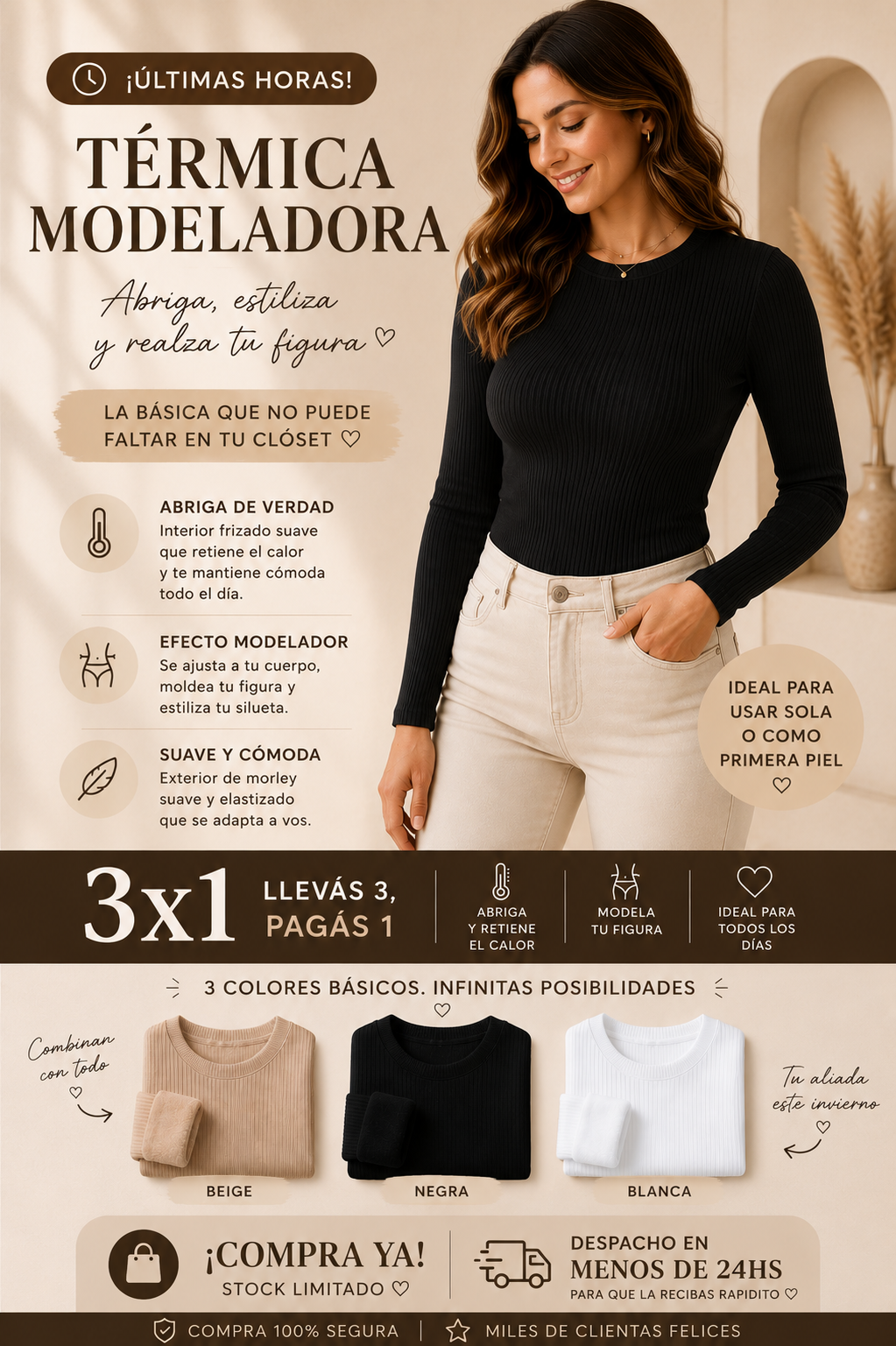 3x1 Térmicas Modeladoras – Moldea y abriga