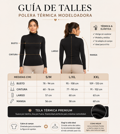 Polera térmica modeladora Andra Del Uruguay, look completo de invierno