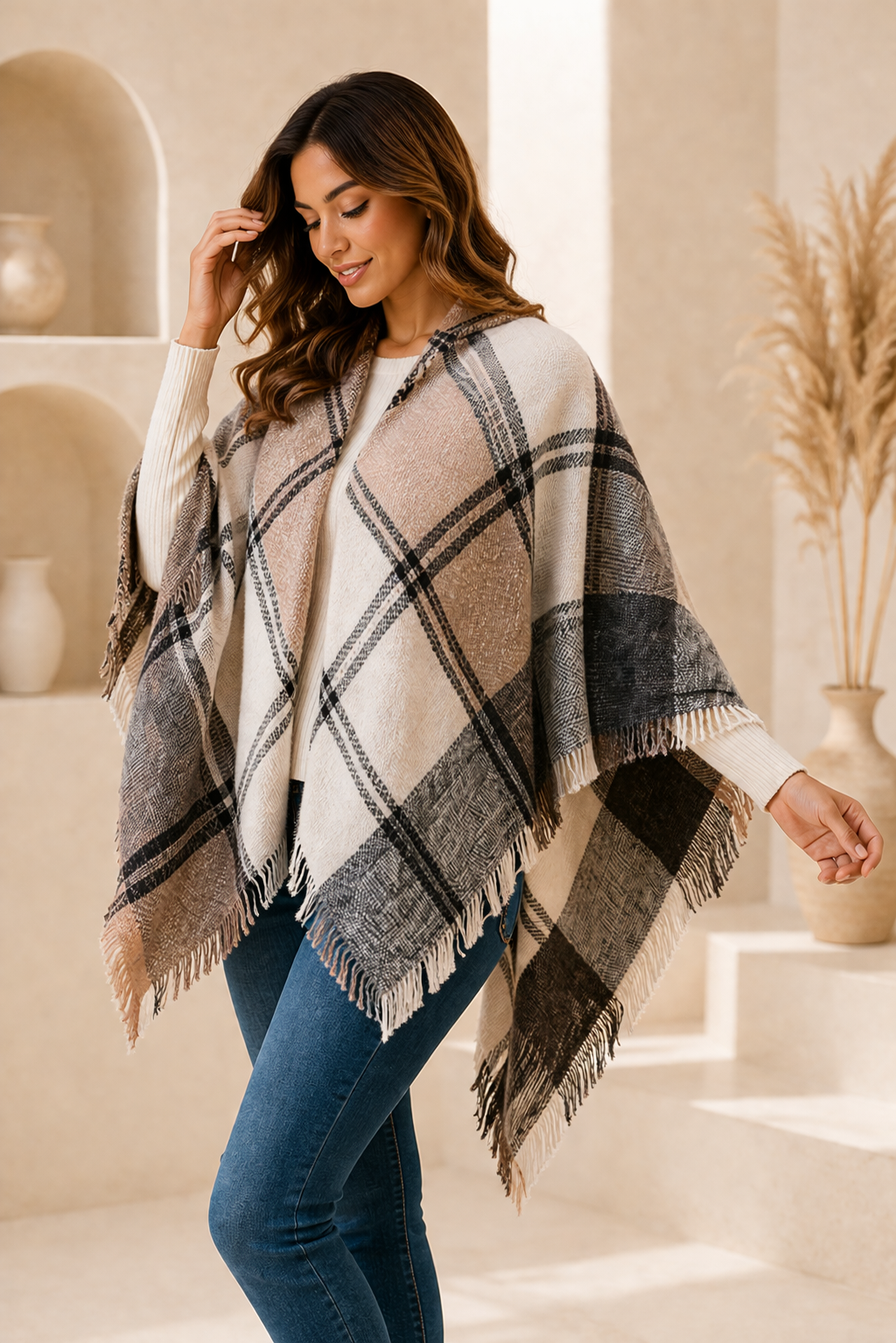 Ruana premium de invierno, variedad de colores disponibles