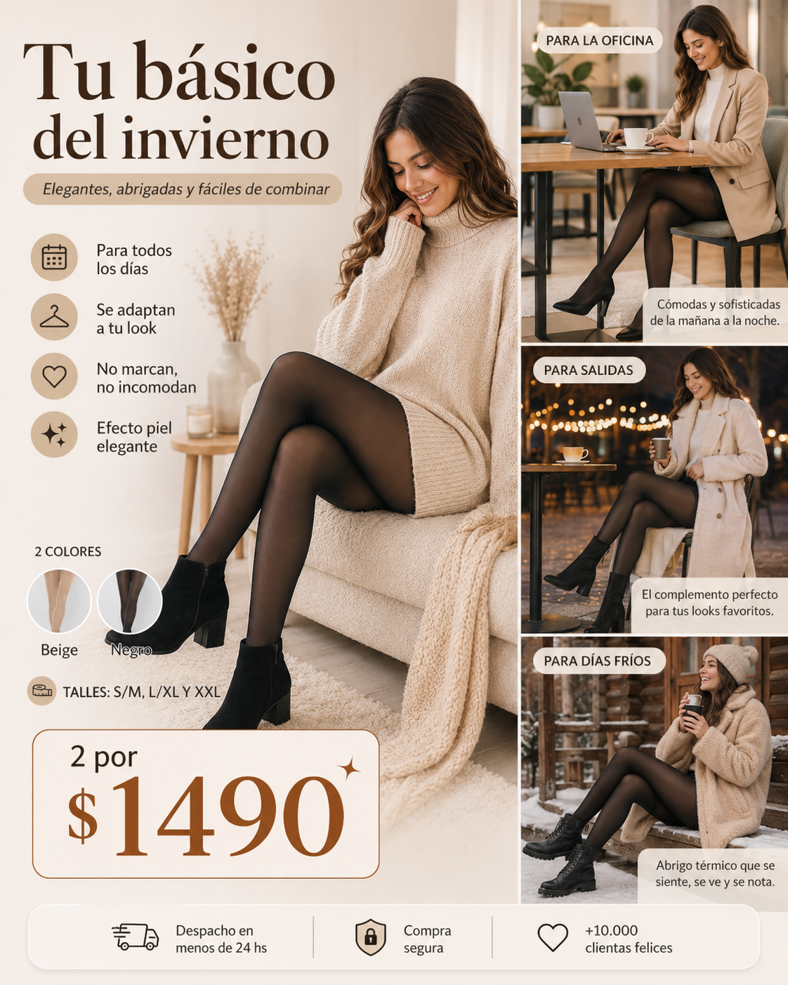 Medias Térmicas Efecto Piel 2x1