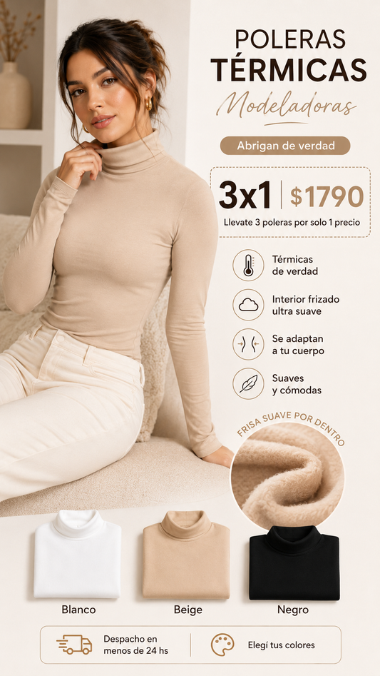 Polera térmica modeladora Andra Del Uruguay, vista frontal